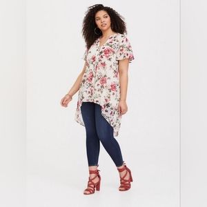 NWT Torrid 2 Lexie Babydoll Chiffon Tunic